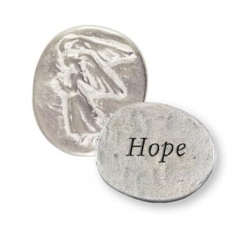 ANGEL WORD PEWTER POCKET STONE