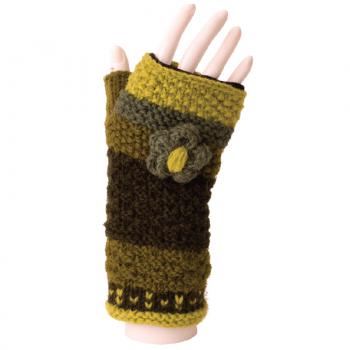 GREEN ARM WARMER WITH FLOWER