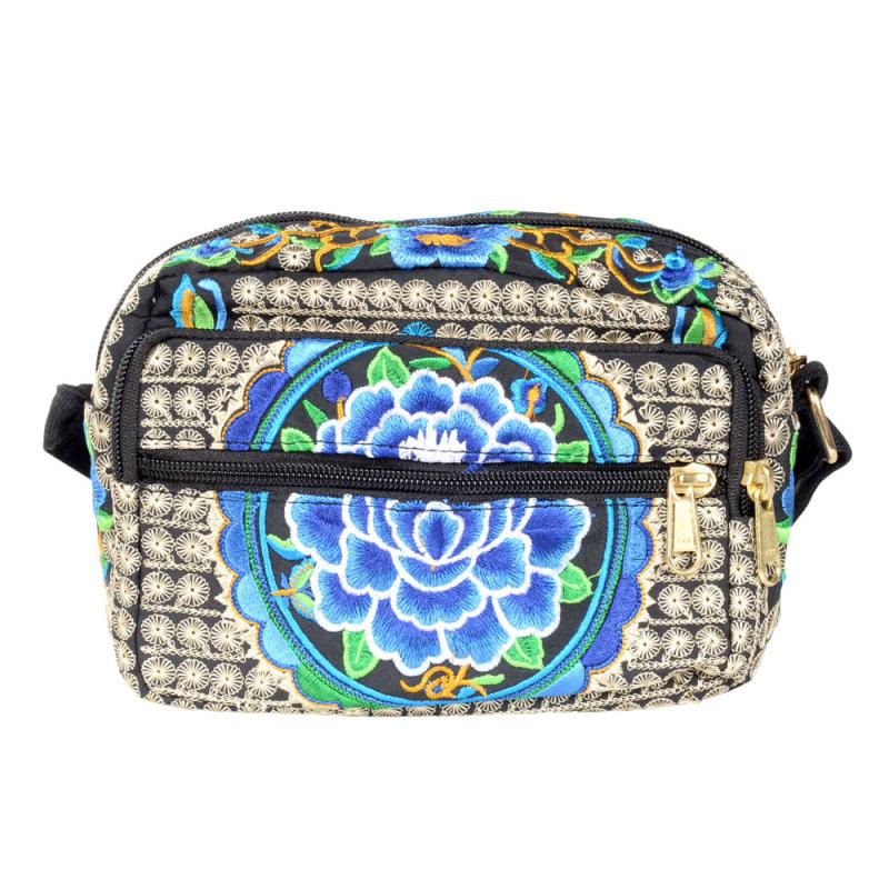 EMBROIDERED BLUE PURSE