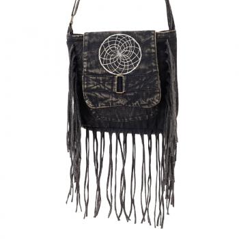 STONE WASHED BLACK WITH FRINGE