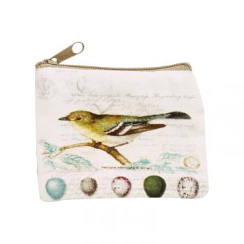 BIRD GRAPHIC PRINT COIN PURSE