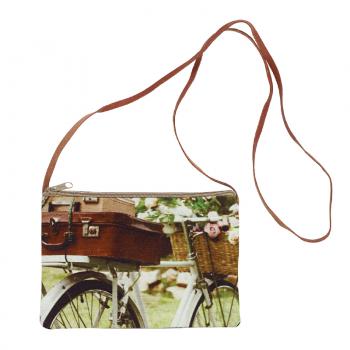 BICYCLE SUITCASE GRAPHIC PRINT SLING BAG