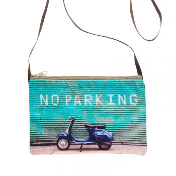 NO PARKING GRAPHIC PRINT SLING BAG