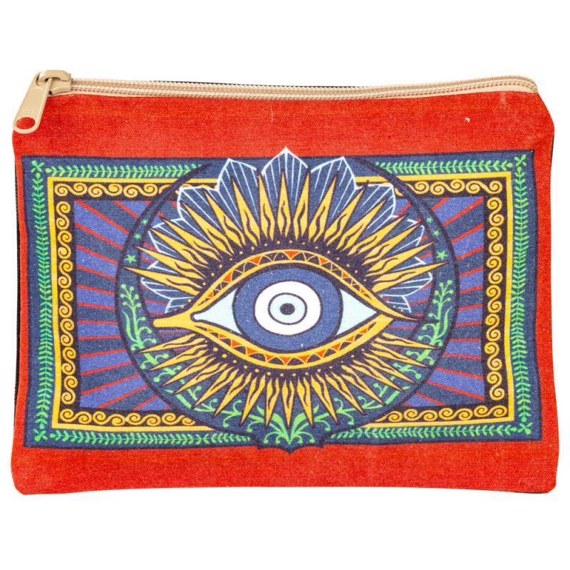 EVIL EYE WITH GOLD COSMETIC PURSE
