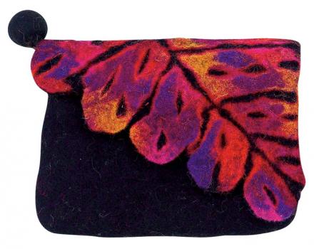 FELT LEAF COIN PURSE