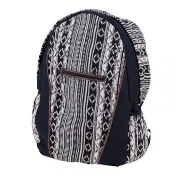 BLACK & WHITE STRIPE BACKPACK