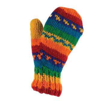 RAINBOW WOOL MITTENS