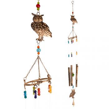 RECYCLED ANIMAL WINDCHIME - OWL