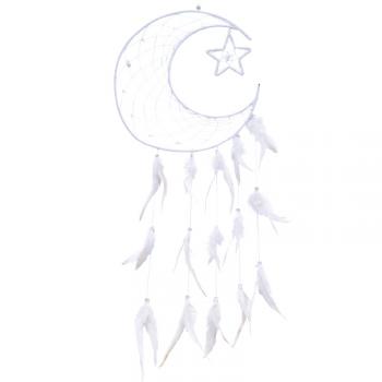 WHITE HALF MOON WITH STAR DREAMCATCHER