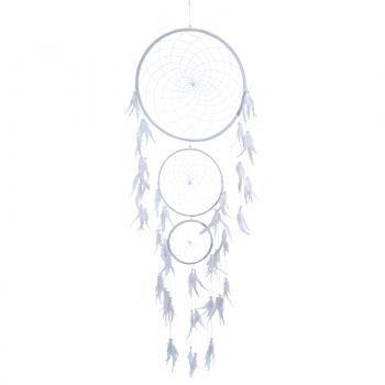 LARGE WHITE DREAMCATCHER WITH CLEAR CRYSTALS
