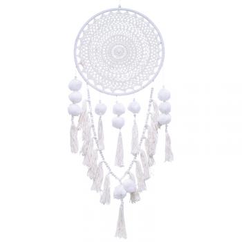 WHITE CROCHET SINGLE DREAMCATCHER