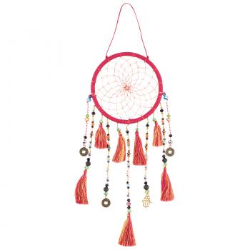 ELEVEN STRAND RED BEADED DREAMCATCHER