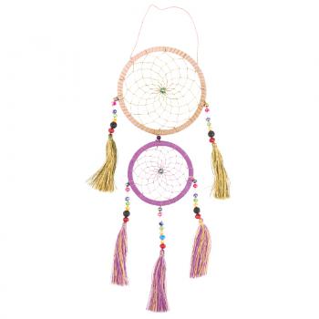 TWO TIER FIVE STRAND MULTI BEADED DREAMCATCHER