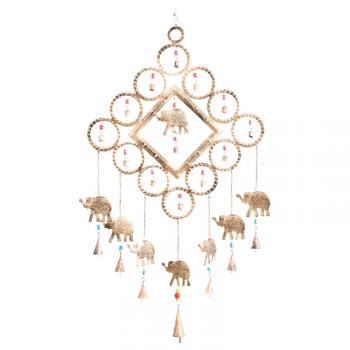 RECYCLED TRIANGULAR SHAPE ELEPHANT WINDCHIME