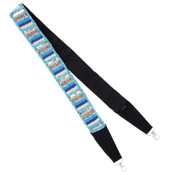 BLUE BEADED PURSE STRAP