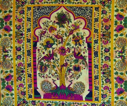 DOUBLE INDIAN PEACOCK TREE OF LIFE TAPESTRY