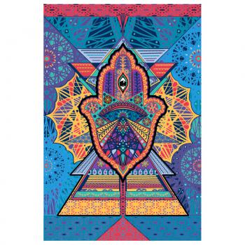 3D GEOMETRIC HAMSA TAPESTRY