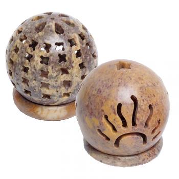 ROUND SOAPSTONE CONE BURNERS / TEA LITE CANDLE HOLDER