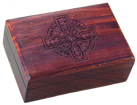 CELTIC CROSS WOOD BOX