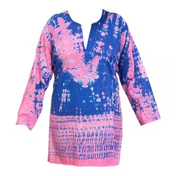 PINK/BLUE COTTON TUNIC