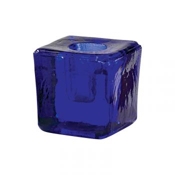 BLUE GLASS MINI-CANDLE HOLDER