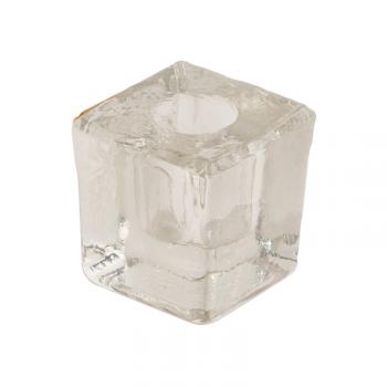 CLEAR GLASS MINI-CANDLE HOLDER