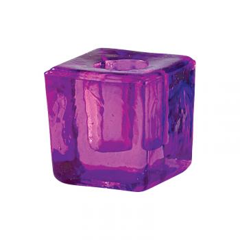 PURPLE GLASS MINI-CANDLE HOLDER