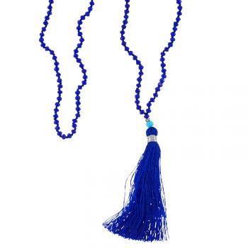 CRYSTAL BEADED TASSEL NECKLACES ROYAL