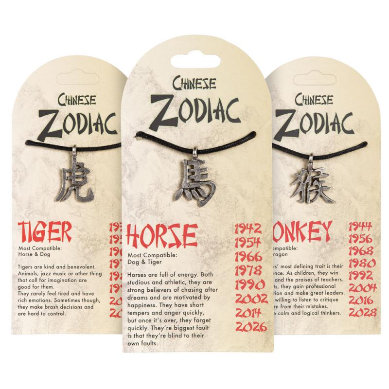 CHINESE ZODIAC PENDANTS (Uncarded)