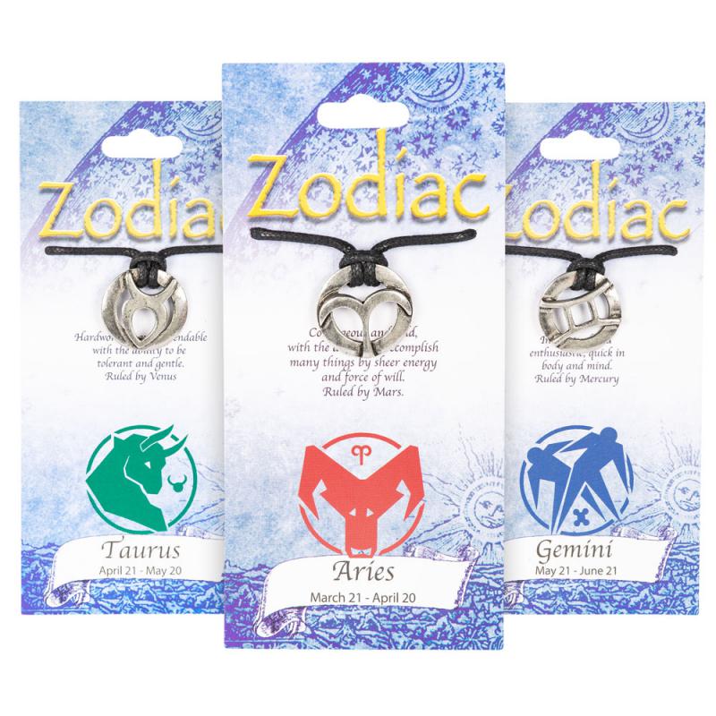 SIGNS OF THE ZODIAC PENDANTS (Carded)