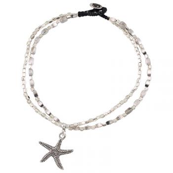 2 STRAND STARFISH CHARM ANKLET