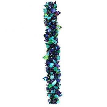 GREEN PURPLE BEAD BRACELET