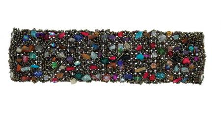 WIDE BEADED BRACELET MULTI BRONZE