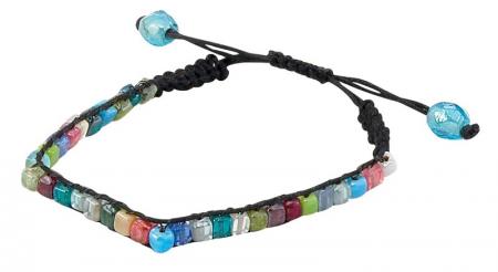 SQUARE BEAD THIN ADJUSTABLE BRACELET