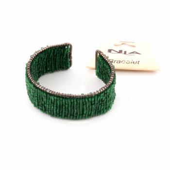 GREEN BEADED CUFF BRACELET