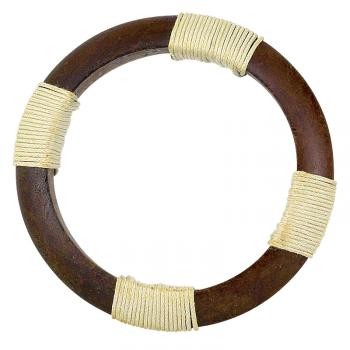 CIRCLE STRING WRAP WOOD BANGLE NATURL