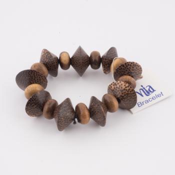 ROUND WOOD BEAD BRACELET