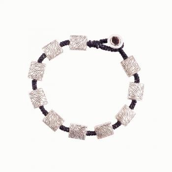 SQUARE WITH LEAF IMPRINT BRACELET With BUTTON CLOSURE