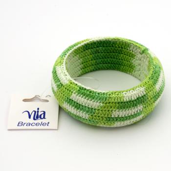 CROCHET WRAPPED BANGLE LIME GREEN