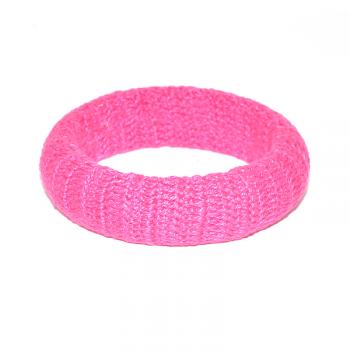 CROCHET WRAP THIN BANGLE DARK PINK