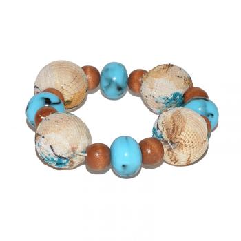 STRETCH BRACELET WITH FABRIC BEADS