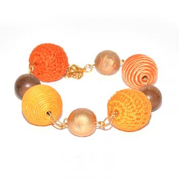 ORANGE AND BROWN CHAIN BRACELET