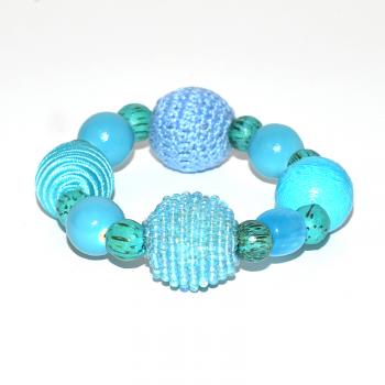 TURQOUISE AND BLUE STRETCH BRACELET