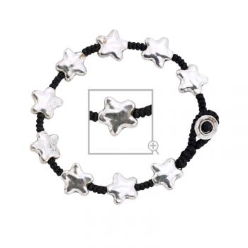 SILVER STARS BRACELET With BUTTON CLOSURE