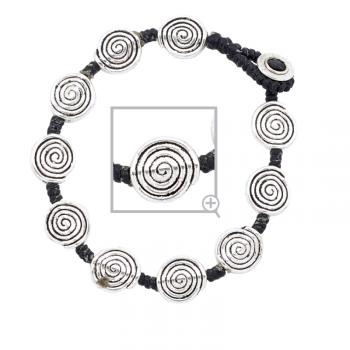 SILVER SPIRALS BRACELET With BUTTON CLOSURE