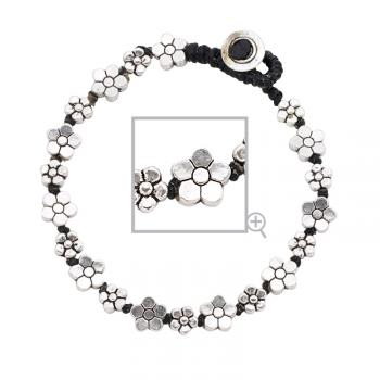 SMALL & LARGE FLOWERS BRACELET With BUTTON CLOSURE