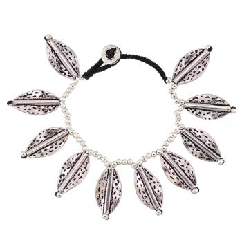 SILVER LEAF BRACELET With BUTTON CLOSURE