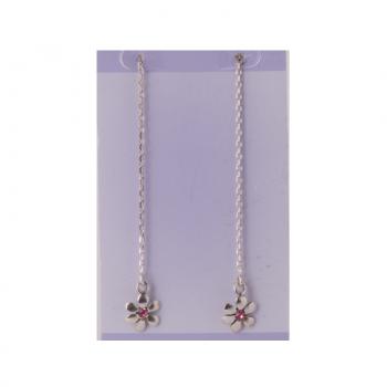 SILVER EAR STRAND FLOWER WITH GEM