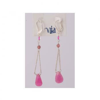 SILVER DANGLE STONE EARRING