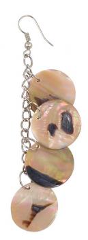 4 ABALONE SHELL EARRINGS IN PINK AND BROWN